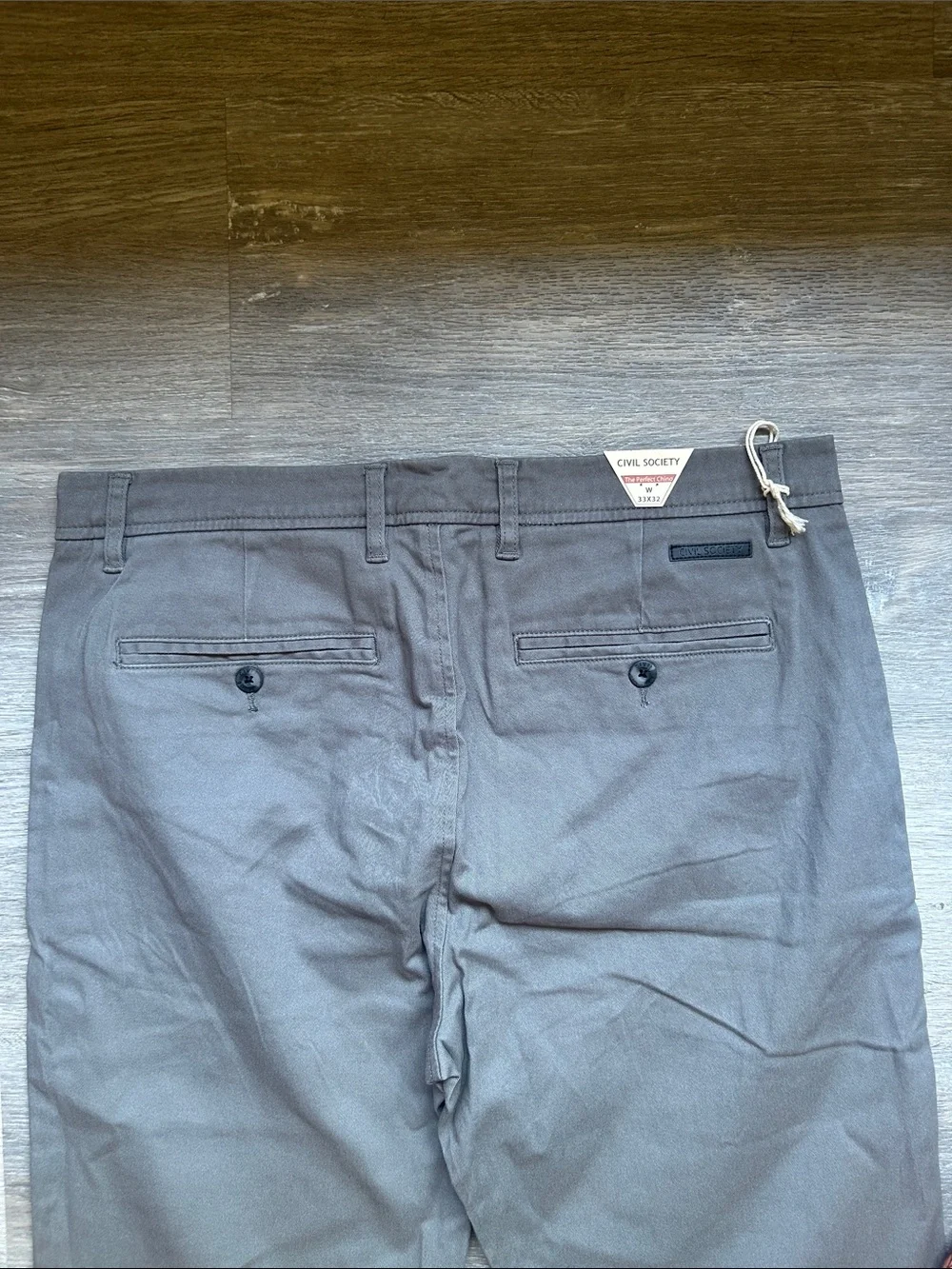 Civil Society The Perfect Chino Nielsen Men's Charcoal Gray Pants Size 33x32 NWT